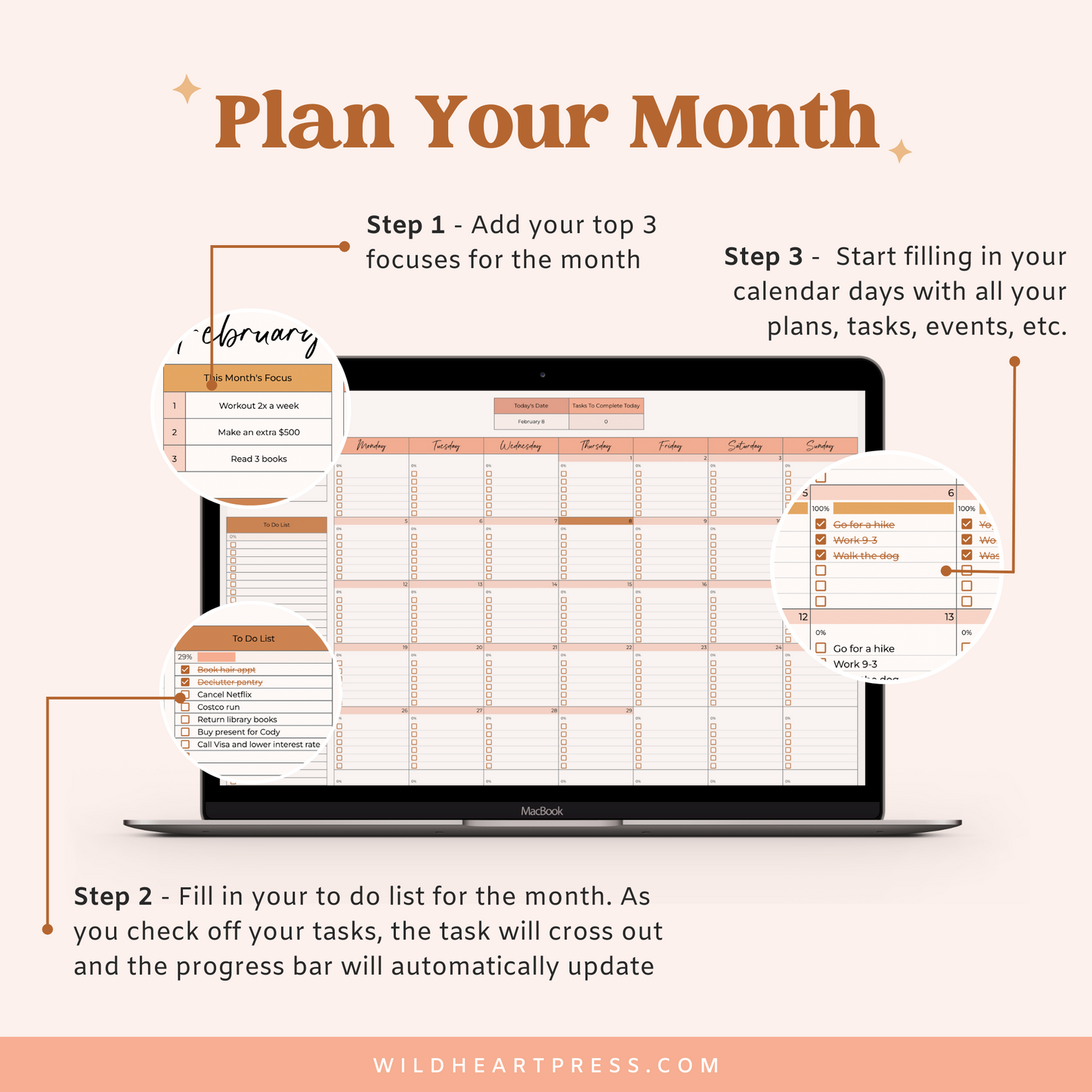 Monthly Calendar for Google Sheets