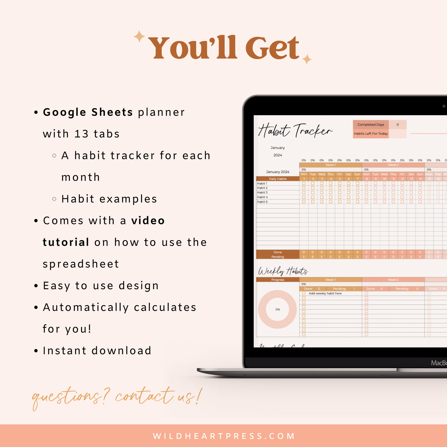 Habit Tracker for Google Sheets